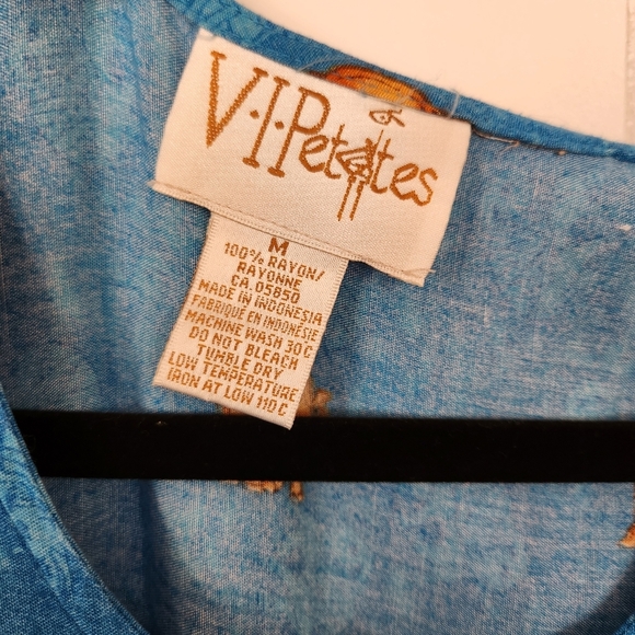 Vintage 90s Summer Midi Dress 1990s Sheath Sundress Elephants Beach Boho Medium - Picture 7 of 8